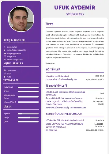 Sosyolog Cv Örnekleri cv indir